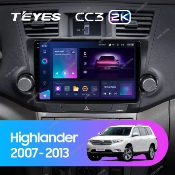 Штатная магнитола Teyes CC3 2K 360 6/128 Toyota Highlander 2 XU40 (2007-2013) F1 10"