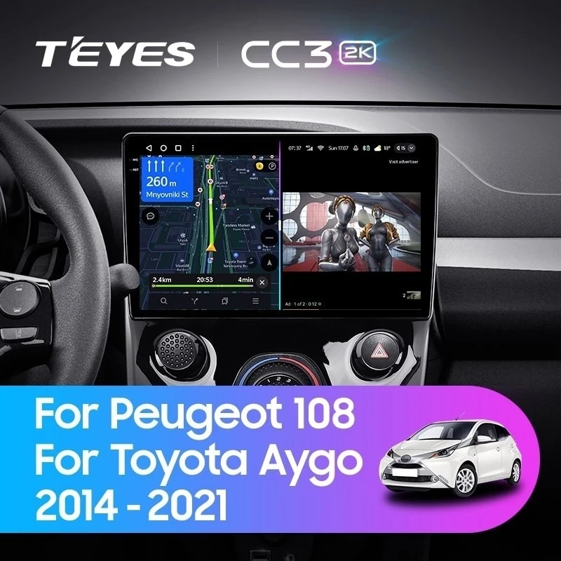 Штатная магнитола Teyes CC3 2K 6/128 Toyota Aygo B40 (2014-2021) F1