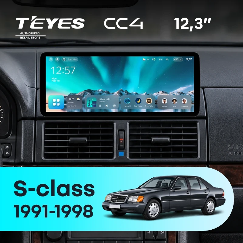 Штатная магнитола Teyes CC4 12.3" 8/128 Mercedes-Benz S-class (W140) (1991-1998)