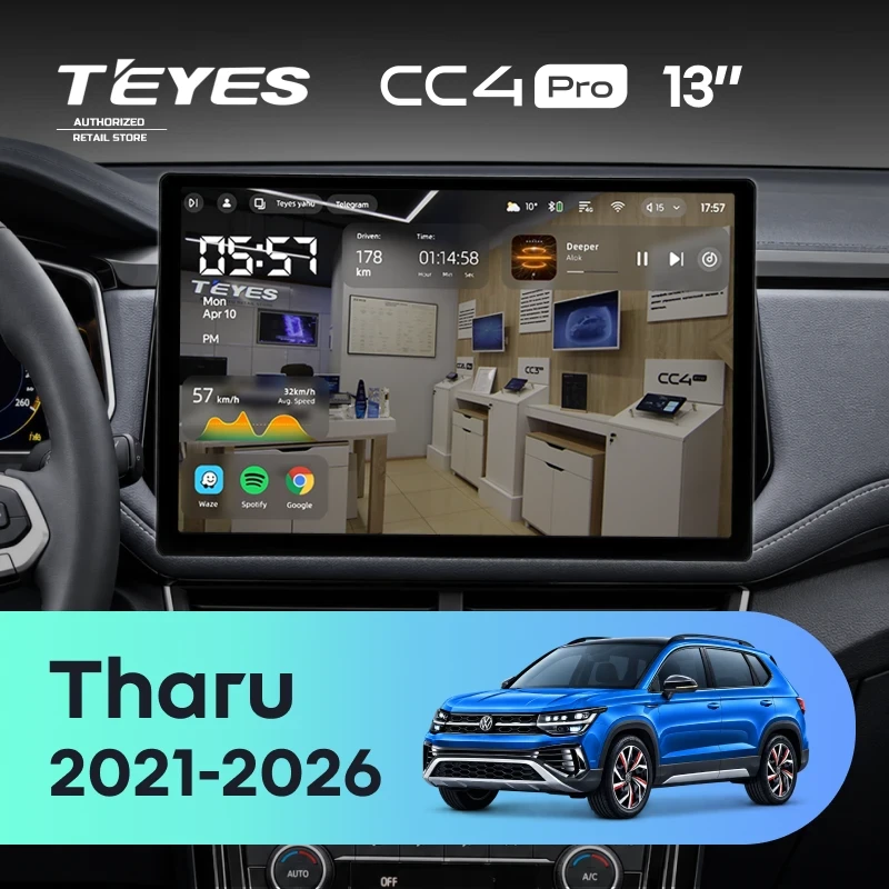 Штатная магнитола Teyes CC4 Pro 12/256 Volkswagen Tharu (2021-2026) (13")