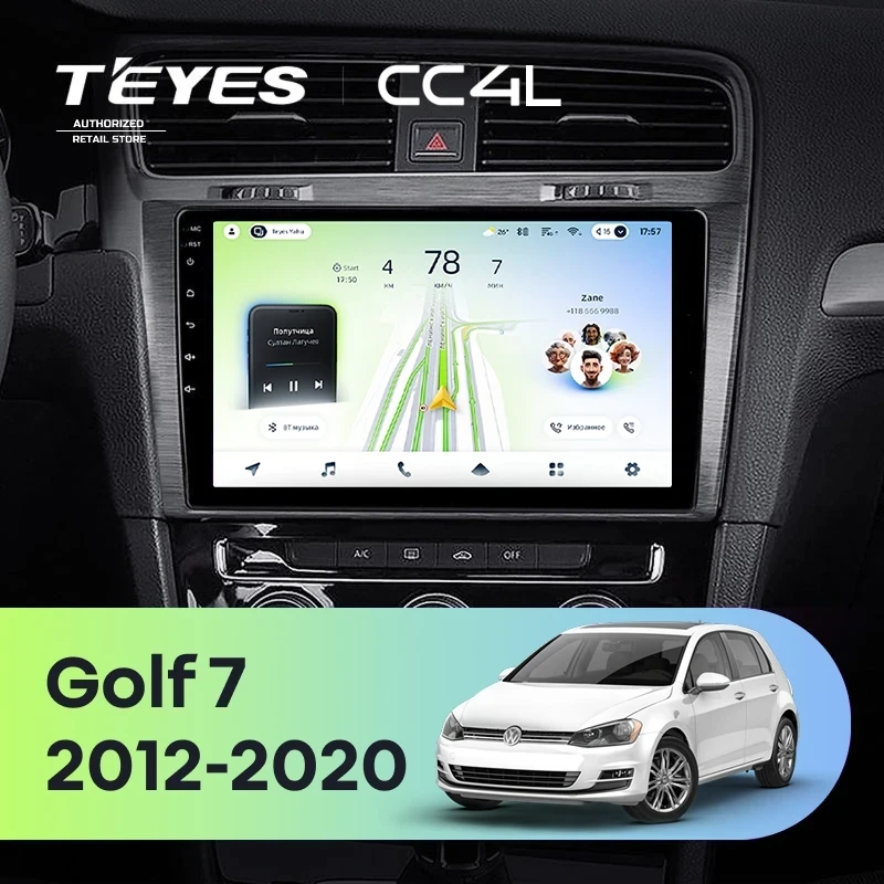 Штатная магнитола Teyes CC4L 6/64 с DTS Volkswagen Golf 7 MK7 (2012-2020) F1