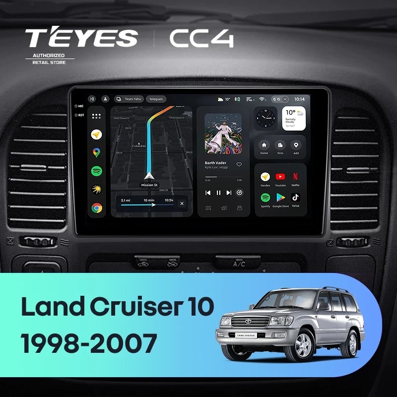 Штатная магнитола Teyes CC4 6/64 Toyota Land Cruiser 10 J100 100 (1998-2007)