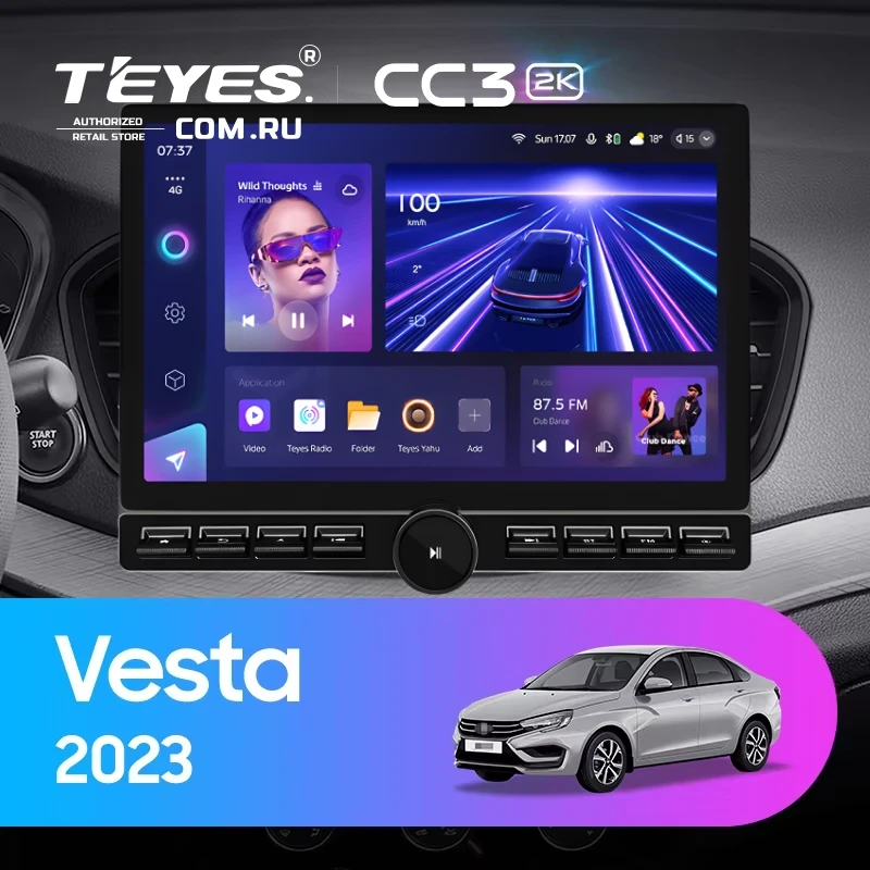 Штатная магнитола Teyes CC3 2K 6/128 Lada Vesta (2023-2026) F2 Тип-A (13" с кнопками)