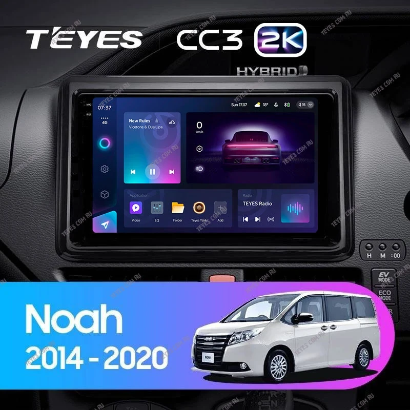 Штатная магнитола Teyes CC3 2K 6/128 Toyota Esquire 1 (2014-2020) F1 Правый руль