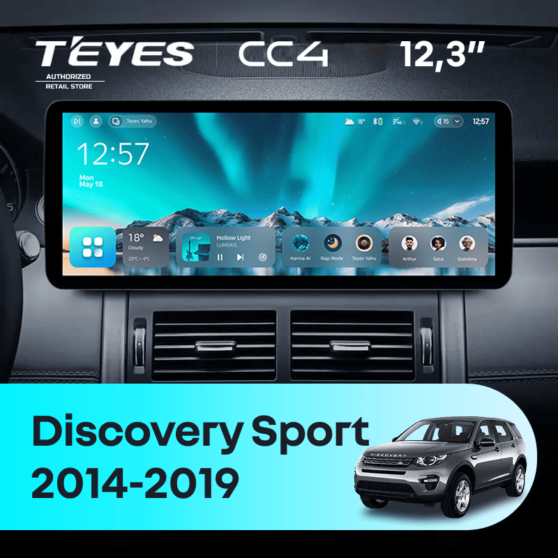 Штатная магнитола Teyes CC4 12.3" 8/128 Land Rover Discovery Sport L550 (2014-2019) Тип-A