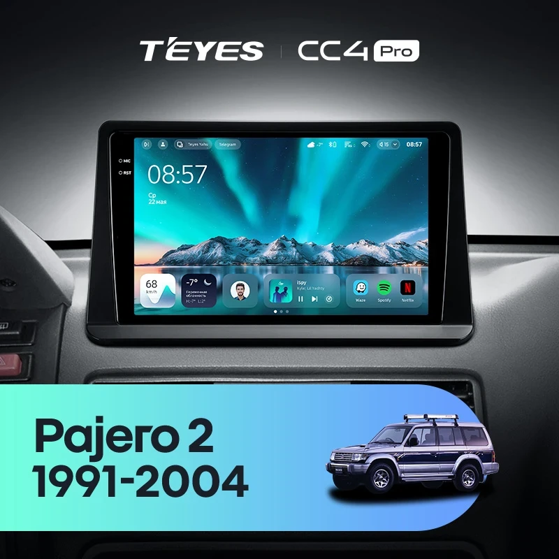 Штатная магнитола Teyes CC4 Pro 12/256 Mitsubishi Pajero 2 (1991-2004)