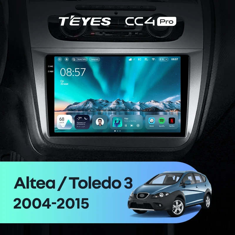 Штатная магнитола Teyes CC4 Pro 12/256 Seat Altea 5P (2004-2015)