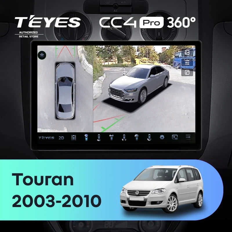Штатная магнитола Teyes CC4 Pro 360 8/128 Volkswagen Touran 1 (2003-2010) F2 (11")