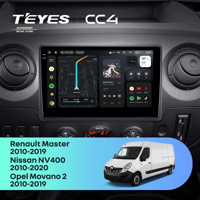 Штатная магнитола Teyes CC4 6/64 Nissan NV400 (2010-2020) F1
