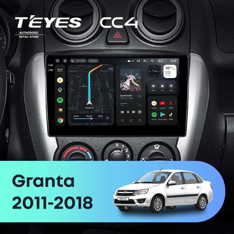 Штатная магнитола Teyes CC4 8/128 LADA Granta Sport (2011-2018) Тип-A
