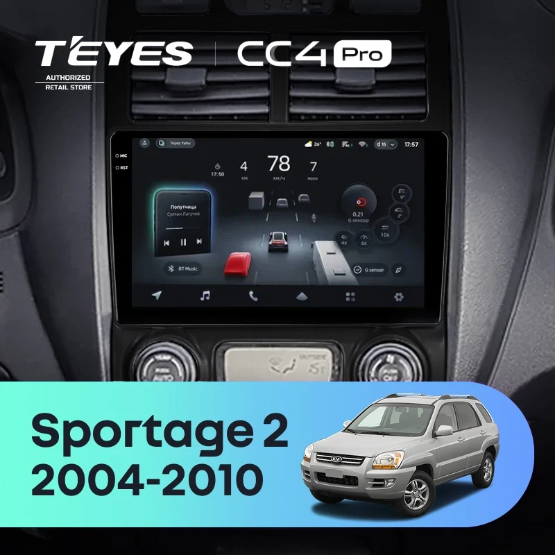 Штатная магнитола Teyes CC4 Pro 8/128 Kia Sportage 2 (2004-2010) F2
