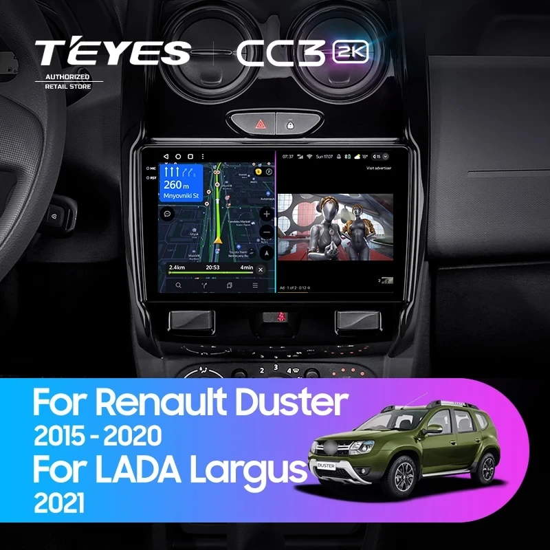 Штатная магнитола Teyes CC3 2K 6/128 Renault Duster (2015-2020) F2