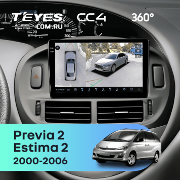 Штатная магнитола Teyes CC4 360 8/128 Toyota Previa 2 (2000-2006)