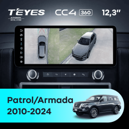 Штатная магнитола Teyes CC4 12.3" 360 6/64 Nissan Patrol Y62 (2010-2024)