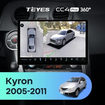 Штатная магнитола Teyes CC4 Pro 360 12/256 SsangYong Kyron (2005-2011) (13")