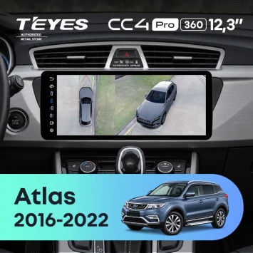Штатная магнитола Teyes CC4 Pro 12.3" 360 8/128 Geely Atlas NL-3 (2016-2022) Тип-A