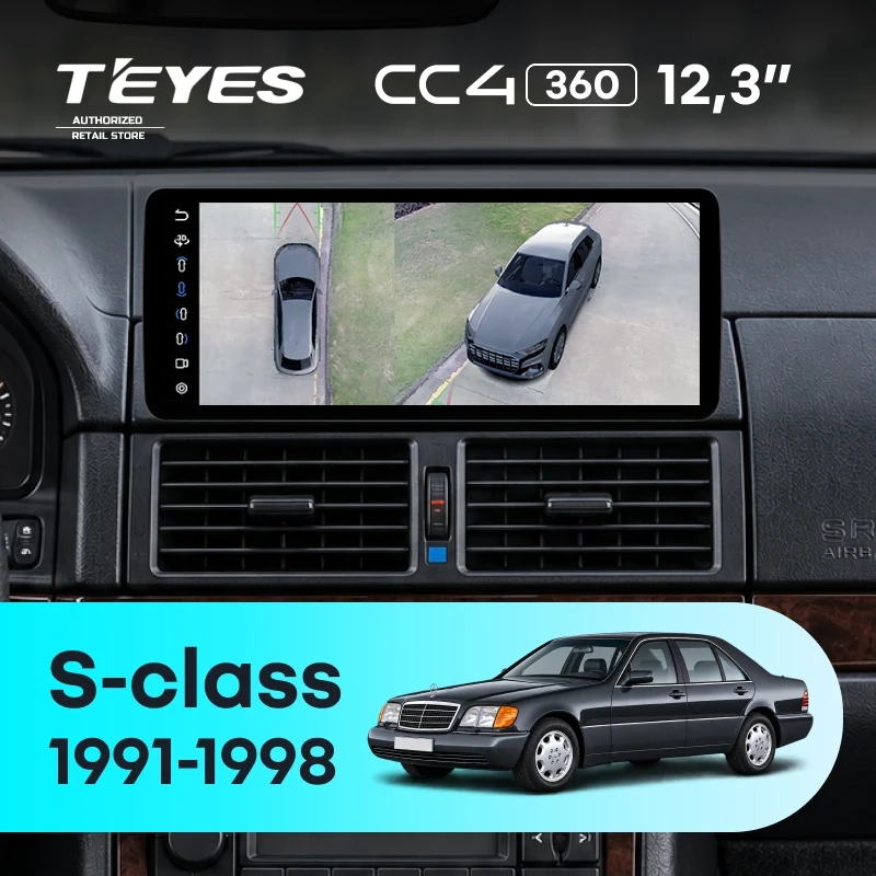 Штатная магнитола Teyes CC4 12.3" 360 6/64 Mercedes-Benz S-class (W140) (1991-1998)