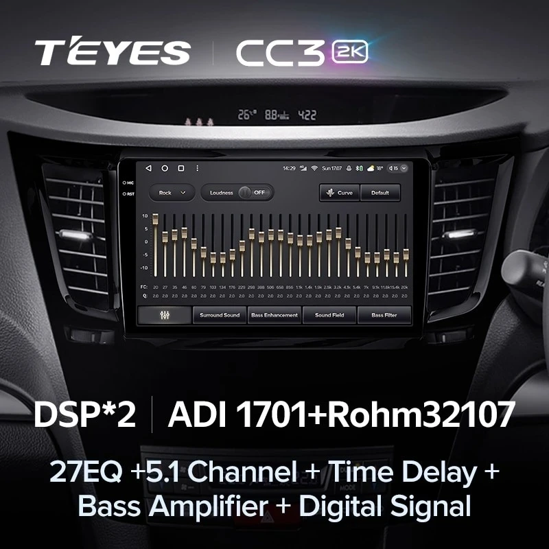 Штатная магнитола Teyes CC3 2K 4/32 Subaru Legacy 5 (2009-2014) Правый руль