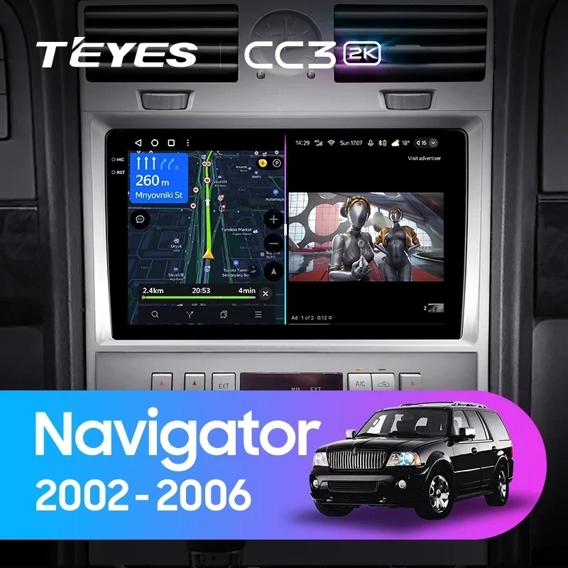 Штатная магнитола Teyes CC3 2K 4/64 Lincoln Navigator (2002-2006)