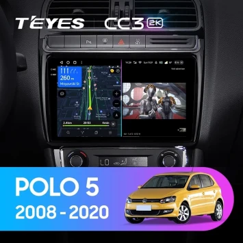 Штатная магнитола Teyes CC3 2K 4/32 Volkswagen Polo 5 (2008-2020) F1
