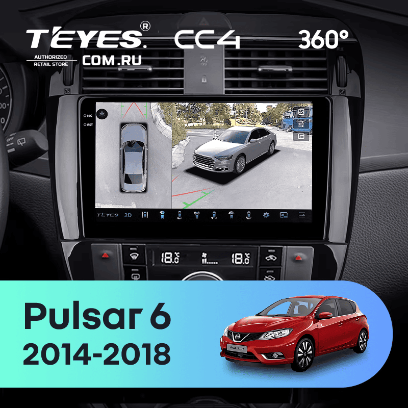 Штатная магнитола Teyes CC4 360 8/128 Nissan Pulsar 6 NB17 (2014-2018)