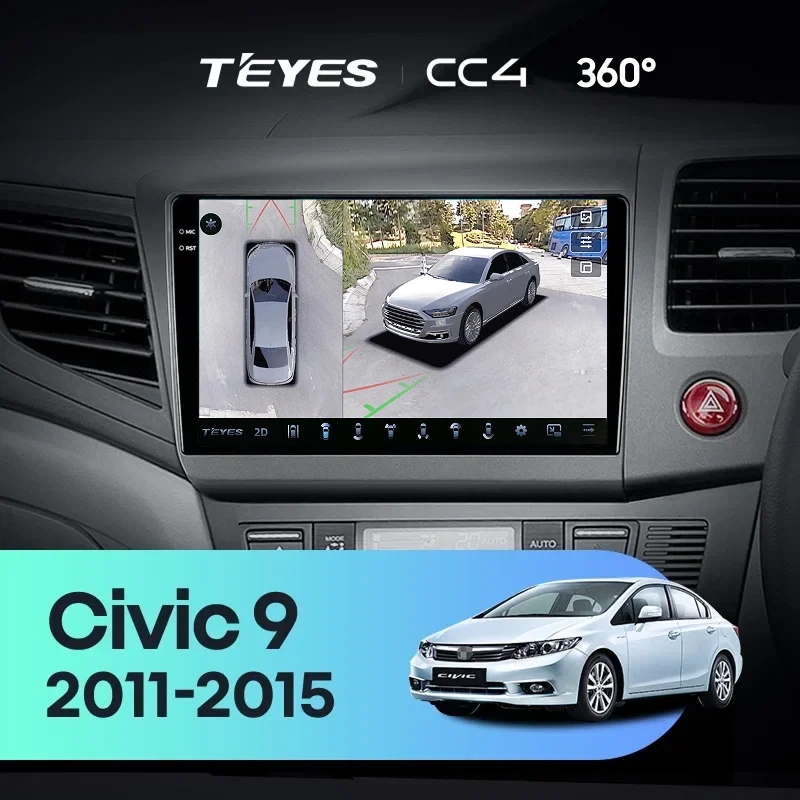 Штатная магнитола Teyes CC4 360 8/128 Civic 9 FB FK FD (2011-2015) Правый руль