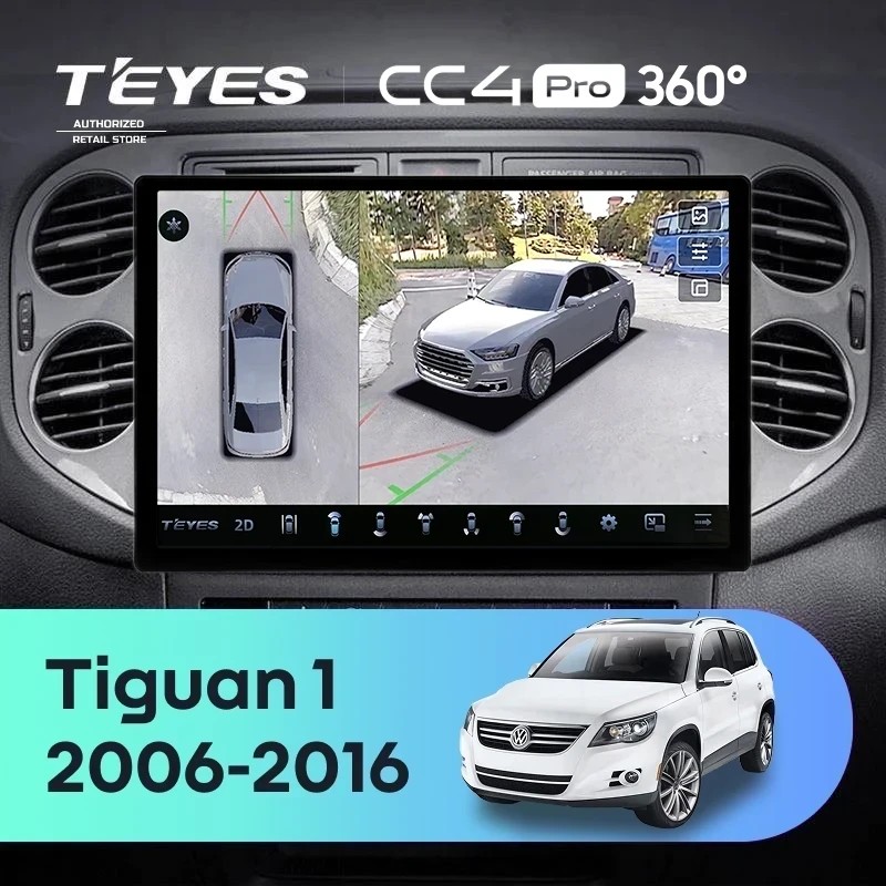 Штатная магнитола Teyes CC4 Pro 360 8/128 Volkswagen Tiguan 1 NF (2006-2011) F2 (13")