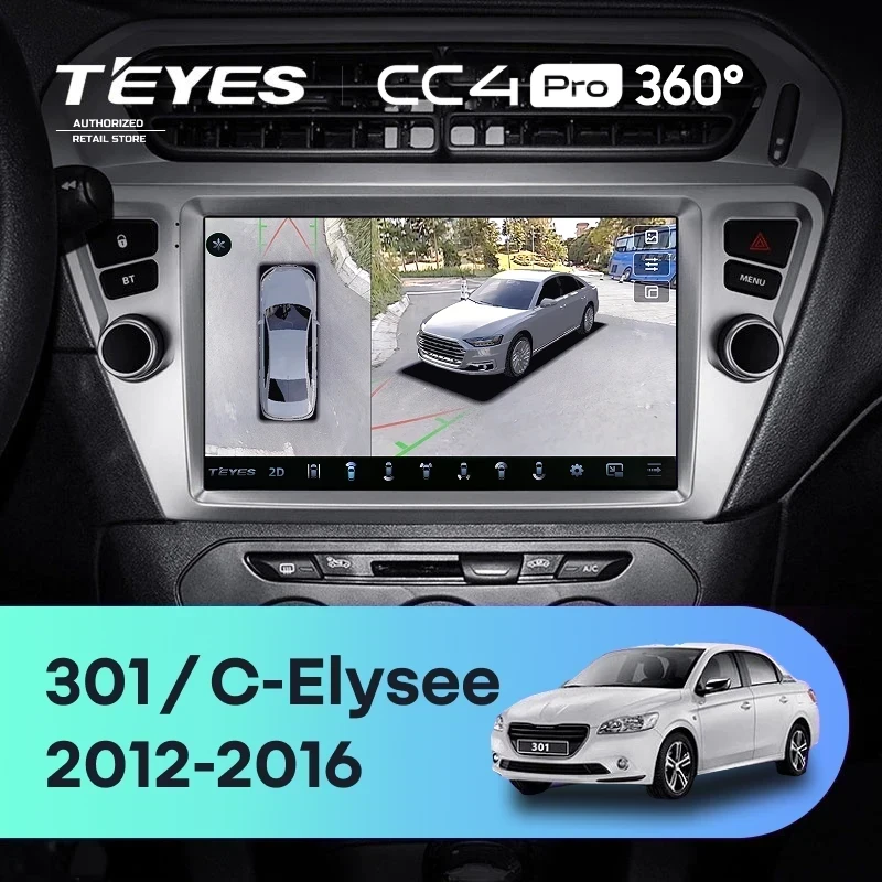 Штатная магнитола Teyes CC4 Pro 360 12/256 Citroen C-Elysee (2012-2016) F1