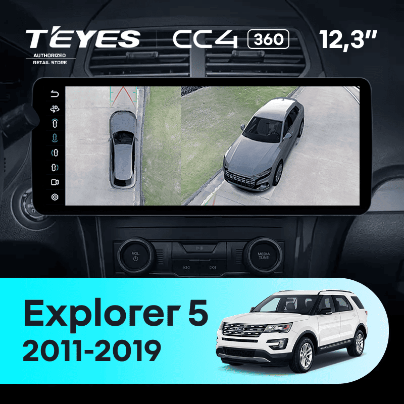 Штатная магнитола Teyes CC4 12.3" 360 8/128 Ford Explorer 5 (2011-2019)