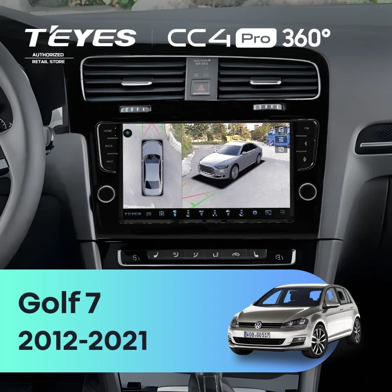 Штатная магнитола Teyes CC4 Pro 360 8/128 Volkswagen Golf 7 (2012-2021) (с кнопками)