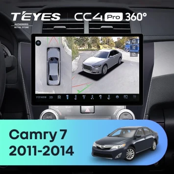 Штатная магнитола Teyes CC4 Pro 360 12/256 Toyota Camry 7 XV 50 55 (2011-2014) (черная) F2 (11")