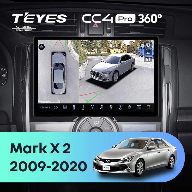 Штатная магнитола Teyes CC4 Pro 360 12/256 Toyota Mark X 2 X130 (2009-2020) (11")