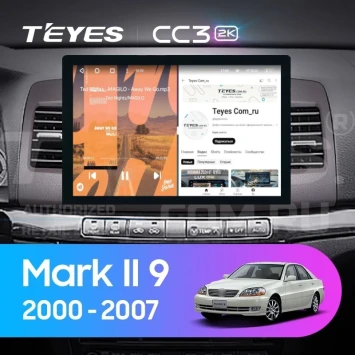 Штатная магнитола Teyes CC3 2K 6/128 Toyota Mark II 9 X110 (2000-2007) F2 (13")