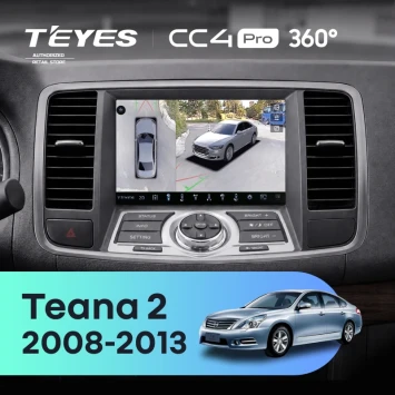 Штатная магнитола Teyes CC4 Pro 360 8/128 Nissan Teana 2 J32 (2008-2013) F2 Тип-B
