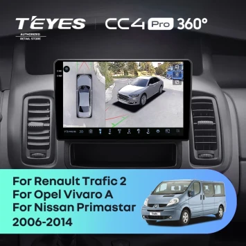 Штатная магнитола Teyes CC4 Pro 360 8/128 Renault Trafic 2 (2006-2014) Тип-A