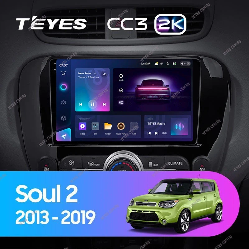 Штатная магнитола Teyes CC3 2K 360 6/128 Kia Soul 2 PS (2013-2019) Тип-B