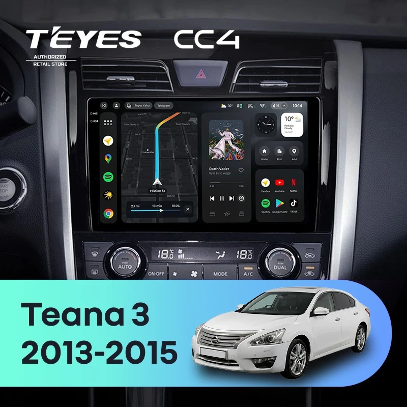 Штатная магнитола Teyes CC4 6/64 Nissan Teana J33 (2013-2015) Тип-C