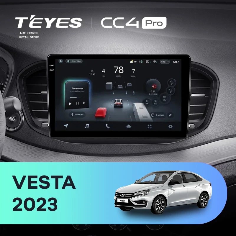 Штатная магнитола Teyes CC4 Pro 8/128 Lada Vesta (2023-2026) F2 Тип-B