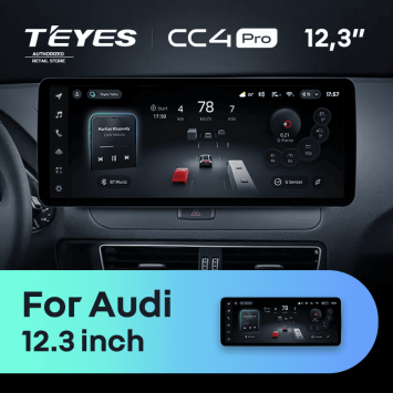 Штатная магнитола Teyes CC4 Pro 12.3" 12/256 Audi A4 B8 (2007-2015) Тип-B