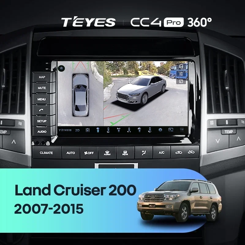 Штатная магнитола Teyes CC4 Pro 360 8/128 Toyota Land Cruiser 11 200 (2007-2015) F2 Тип-C