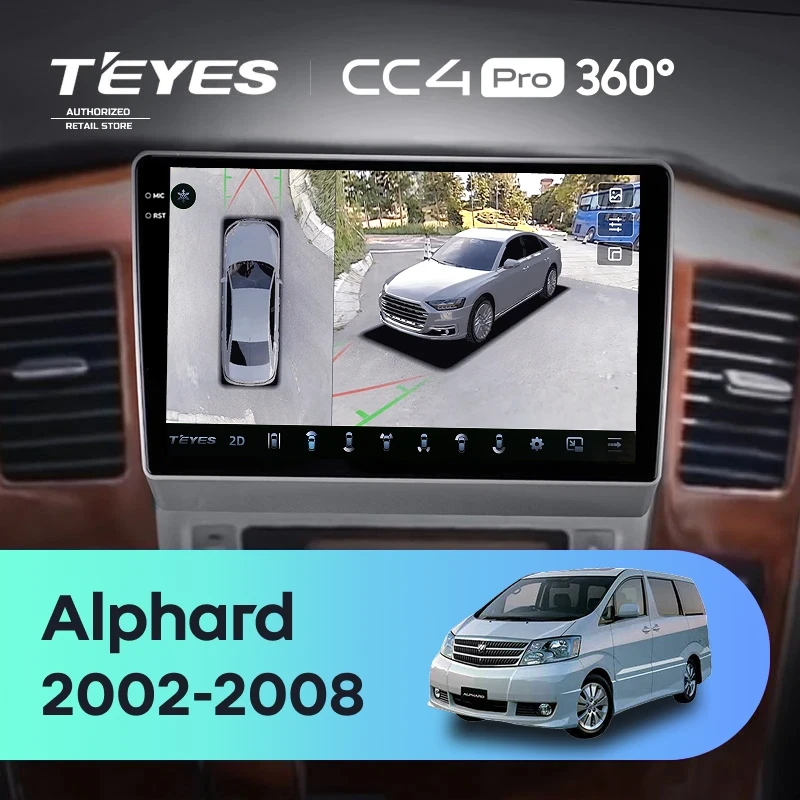 Штатная магнитола Teyes CC4 Pro 360 12/256 Toyota Alphard 1 H10 (2002-2005) F1