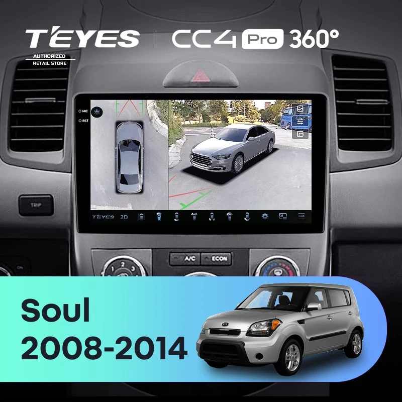 Штатная магнитола Teyes CC4 Pro 360 8/128 Kia Soul 1 (2008-2014)