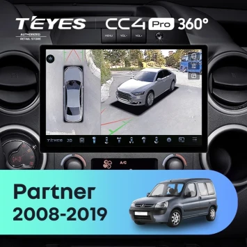 Штатная магнитола Teyes CC4 Pro 360 12/256 Peugeot Partner (2008-2019) (13")