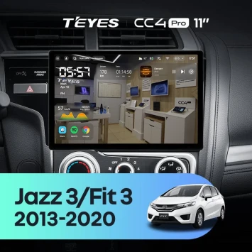Штатная магнитола Teyes CC4 Pro 12/256 Honda Fit 3 GP GK (2013-2020) Тип-B (11")