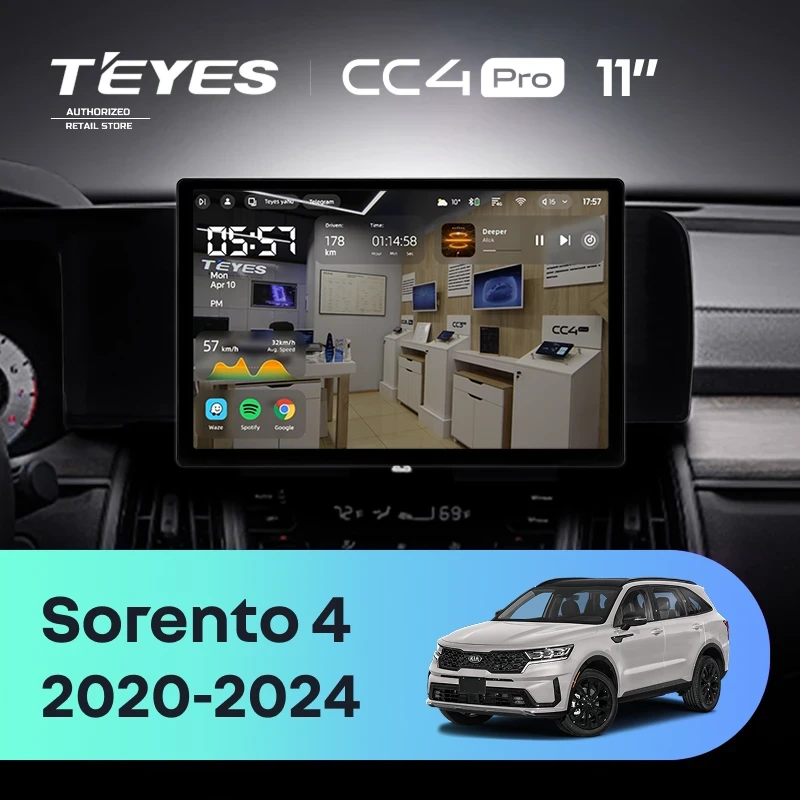 Штатная магнитола Teyes CC4 Pro 8/128 Kia Sorento 4 MQ4 (2020-2024) (11")