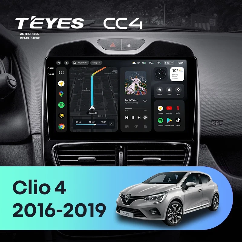 Штатная магнитола Teyes CC4 8/128 Renault Clio 4 BH98 KH98 (2016-2019)
