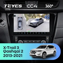 Штатная магнитола Teyes CC4 360 8/128 Nissan Qashqai 2 (2013-2021) F2 климат контроль Тип-C