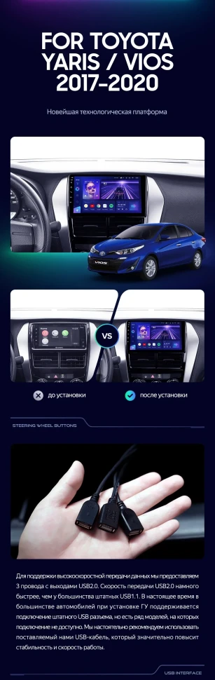 Штатная магнитола Teyes CC3 2K 4/32 Toyota Yaris (2017-2020) F2