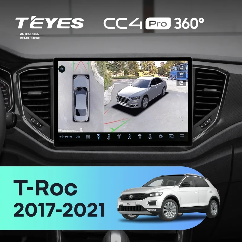 Штатная магнитола Teyes CC4 Pro 360 8/128 Volkswagen T-Roc (2017-2021) (11")