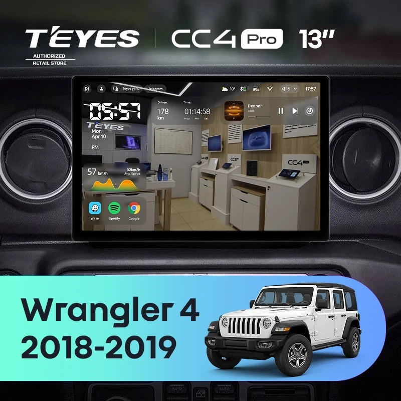 Штатная магнитола Teyes CC4 Pro 12/256 Jeep Wrangler 4 JL (2018-2019) (13")